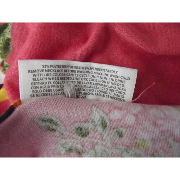 Bobbie Brooks Top Womens Size Small Pink Gold Floral sharkbite hem hanky - Picture 12 of 12